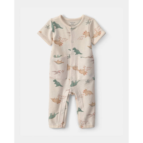 Baby Boy Dinosaur Jumpsuit - Ivory