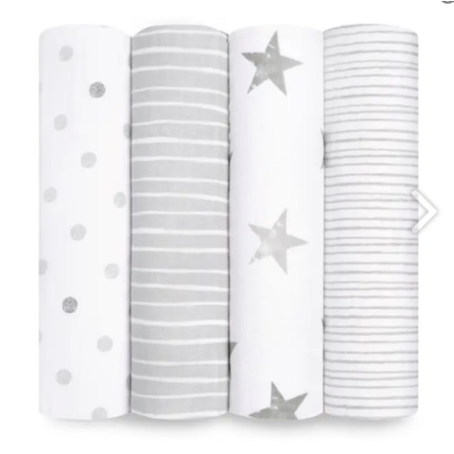 Essentials Cotton Muslin Swaddles 4 Pack | aden + anais