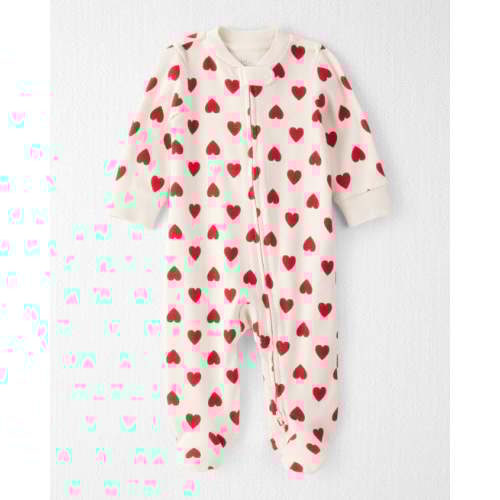 Baby Organic Cotton Sleep & Play Pajamas in Forever Hearts Print - Little Planet | Carter's