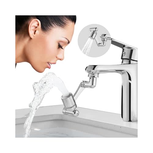 Patented CECEFIN 1080°Swivel Faucet-Extender Sink-Aerator - 2-Mode Splash Water Tap Extension, Kitchen Bathroom 360 Rotate Spray Attachment, Multifunctional Universal Robotic Arm -Wash Hand/Hair/Face