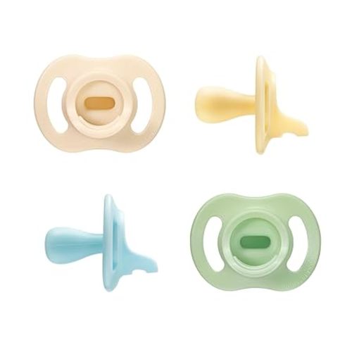 Tommee Tippee Ultra-Light StayPut Pacifier, One-Piece Silicone Design, 0-6m, 4 Pack