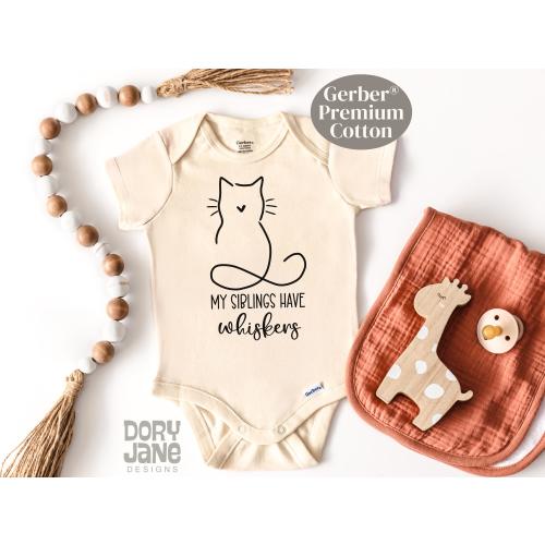 My Siblings Have Whiskers ONESIES® Brand Bodysuit Cat Baby Outfit Cute Baby Shower Gift Premium Cotton Pregnancy Announcement Cat Sibling
