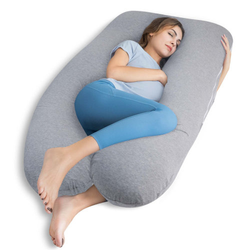 Latitude Run® Pregnancy Pillow, Cooling Silky Pregnancy Pillows For Sleeping, Maternity Body Pillow For Pregnant Woman With Cooling Silk Jersey Cover, Light Grey | Wayfair