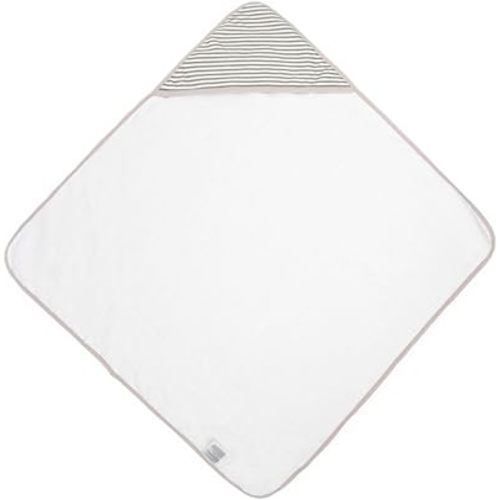 Little Unicorn Premium Infant Hooded Bath Towel| Soft & Absorbent Cotton & Terry Fabric for Newborns (Grey Stripe)