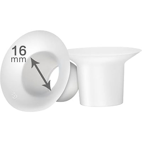16mm Silicone Flange Inserts Compatible with for Spectra S1/S2, Medela, Bellababy, Elvie, Paruu R12 P10, Momcozy S9 S10 S12 Pro, Freemie Breast Pump Shield, Reduce 27-28mm Tunnel to 16mm, 2pcs