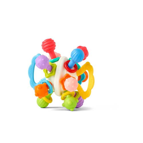 Nuby Textured Twist Ball Baby Teether Infant Toy with Colorful Rattle