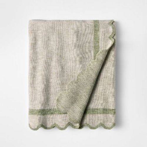 Scalloped Edge Throw Green - Threshold™ designed with Studio McGee