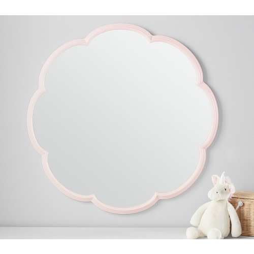 Blush Scallop Mirror (30") | Pottery Barn Kids