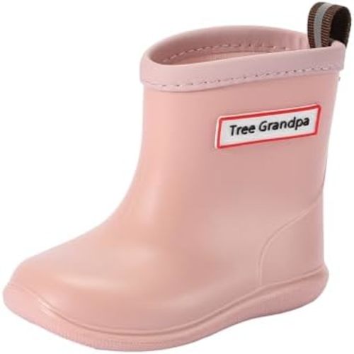 Tree Grandpa Toddler Rain Boots for Boys Girls Waterproof Baby Kids Rain Boots With Easy-on
