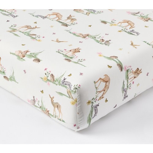 AERIN Fawn Organic Cotton Crib Fitted Sheet