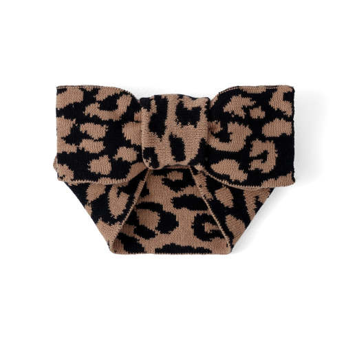 Leopard Knitted Oversized Topknot