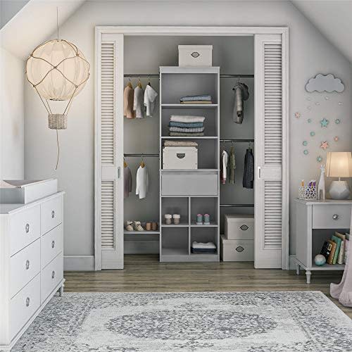 Max & Finn Little Seeds Grow with Me Grey Adjustable Kids' Closet Organizer System