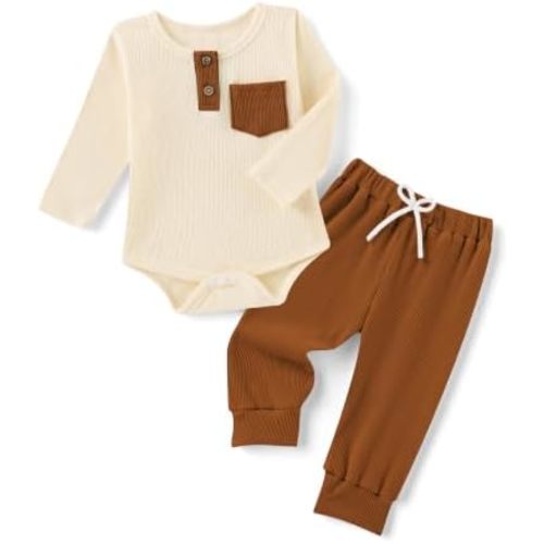 DISAUR Baby Boy Clothes Two Piece Long Sleeve Top and Pants Fall Outfit Set