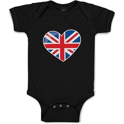 Cute Rascals Custom Boy & Girl Baby Bodysuit London Doll British Flag Funny Cotton Baby Clothes Black Design Only 6 Months