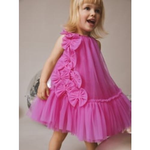 Buy Bright Pink Bows Sleeveless Mesh Dress (3mths-7yrs) from Next USA
