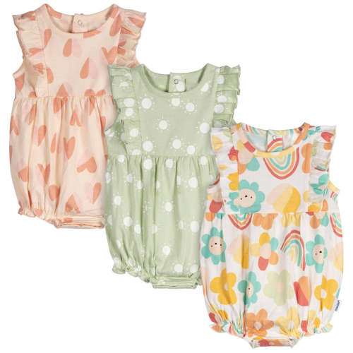 3-Pack Baby Girls Garden Rompers – Gerber Childrenswear