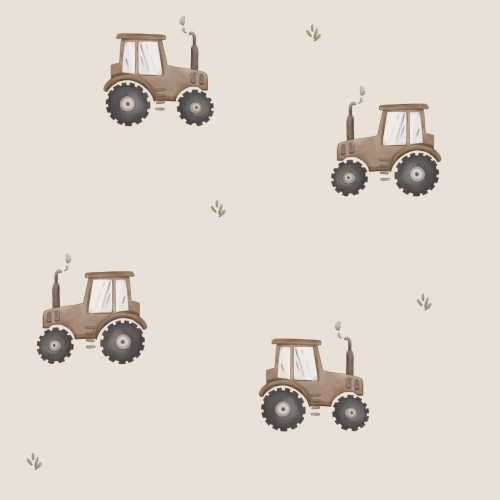 Tractor Farm Car Vehicle Beige + optionally cotton, sweat, jersey, muslin