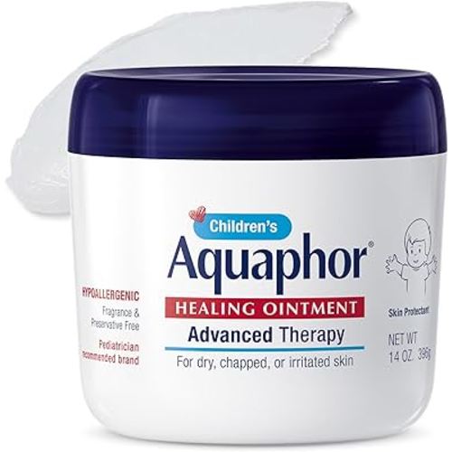 Aquaphor Children's Advanced Therapy Healing Ointment, 41% Petrolatum Skin Protectant Ointment for Minor Wound Care, Chapped or Cracked Skin and Lips, 14 Oz Jar