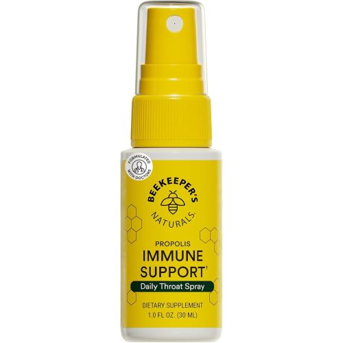 Propolis Throat Spray by Beekeeper's Naturals - 95% Bee Propolis Extract, Natural Immune Support & Sore Throat Relief - Antioxidants, Keto, Paleo, Gluten-Free (1.0 oz)(Pack of 1)