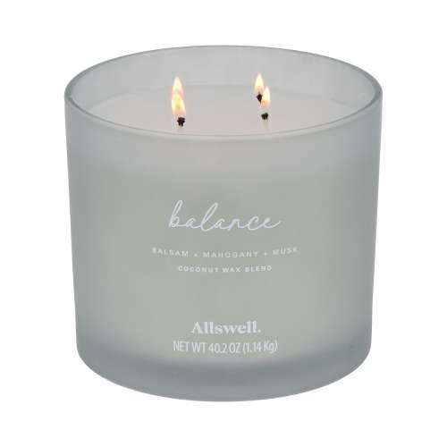 Allswell Balance Scented 4-Wick Spa Candle 40.2oz Balsam Mahogany Musk Coconut Wax
