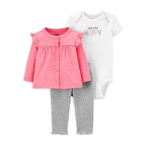 Carter's Child of Mine Baby Girl Cardigan Outfit Set, 3-Piece, Sizes Preemie-24 Months