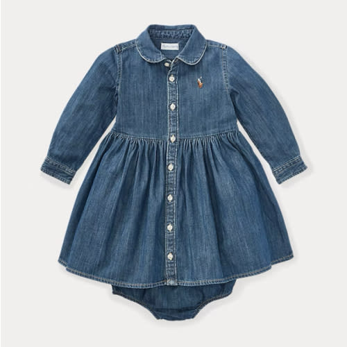 Baby Girls' Shirred Denim Shirtdress | Ralph Lauren