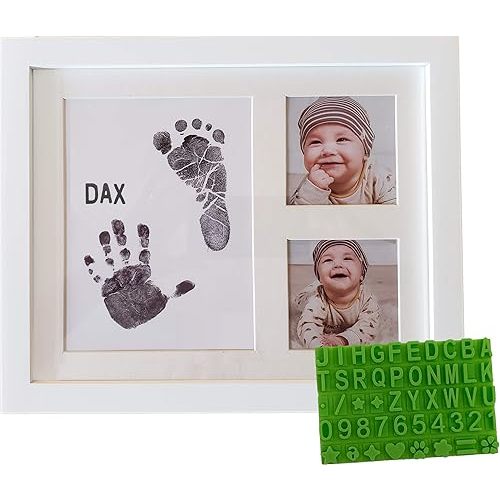 Ultimate Baby Ink Hand & Footprint Kit – Safe Ink Pad Stamp, Paper, Frame, & Stencil for Baby Shower, Registry, Newborn, New Mom Gifts