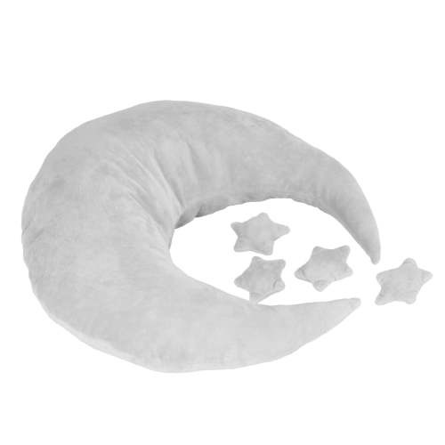 BOKYAN Baby Photography Moon Pillow Cute Soft Newborn Photo Posing Pillow for Picture Props Grey Color Beautiful Infant Studio Poser Prop Essential For Photoshoots (11 inches / 28 cm)