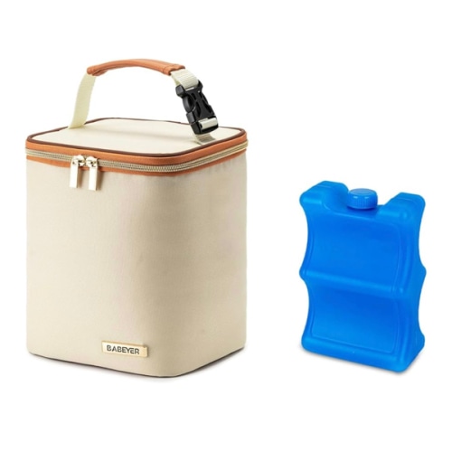 Breastmilk Cooler Bag with Ice Pack Fits 4 Baby Bottles Up to 9 Ounce, Baby Bottle Bag Great for Nursing Mom Daycare