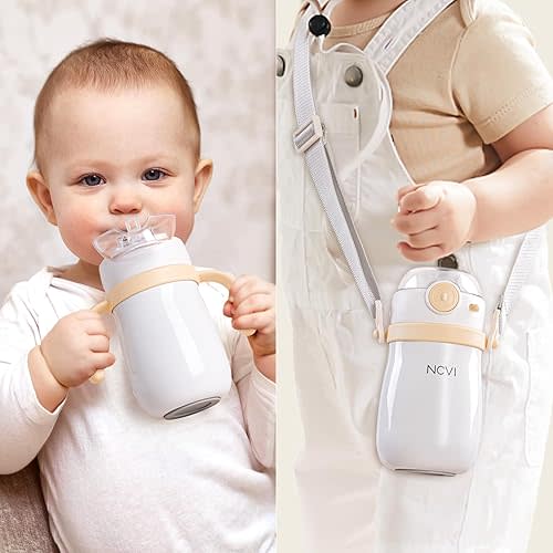 NCVI Stainless Steel Training Tumbler Straw Cup Yellow 10floz