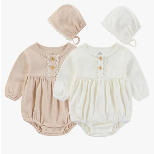 Baby Girl Clothes Cotton Bubble Romper Floral Bodysuits Infant Outfit Set