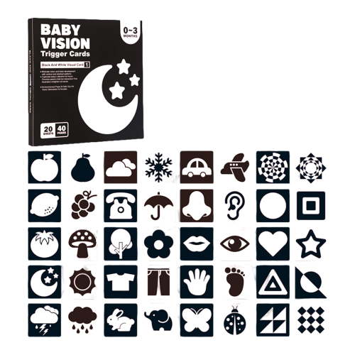 Black White Card Visual Stimulation High Contrast Baby Baby Visual Stimulation Card Sensory Toy