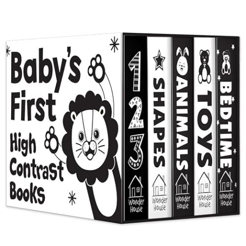 Baby’s First High-Contrast Books Boxed Set [Box Set of 5] - Age Group: 0+ / Black and White Tummy Time Books /Illustrated Board Book for Kids/Toddlers / (High Contrast Board Books)