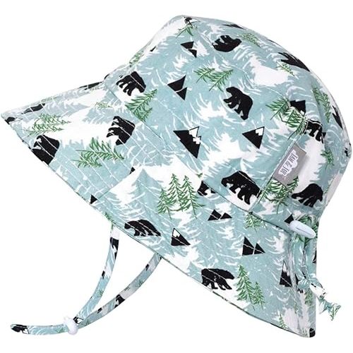 JAN & JUL Beach Toddler Boy Bucket Hat, Foldable, 100% Cotton (M: 6-24 Months, Bear)