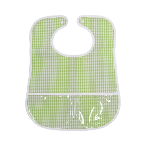 Clean Up Bib - Gingham Leaf