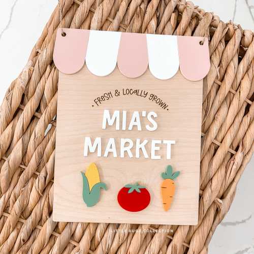 Personalized Kids Cafe Sign | Market sign | Pretend Play Kitchen Sign
