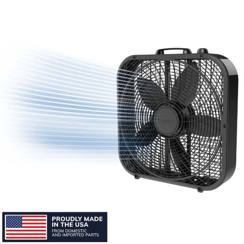 Lasko Cool Colors 20" 3-Speed Weather Resistant Box Fan, Black B20301, New