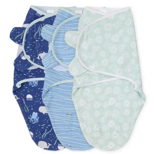 Under The Sea Swaddles, 3-Pack Set, Blues