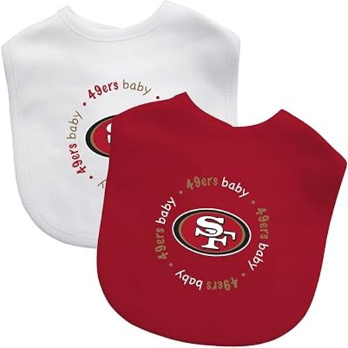 Baby Fanatic Officially Licensed Unisex Baby Bibs 2 Pack - NFL San Francisco 49ers Baby Apparel Set