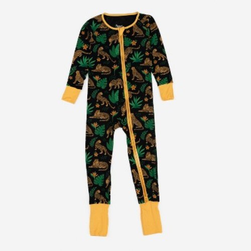 Leveret Kids Footed Bamboo Pajamas Leopard 3-6 Months