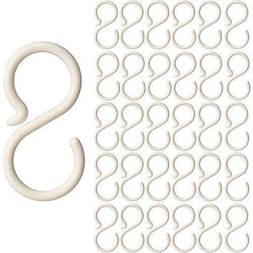 30 Pack 2.5-Inch White Rubber-Coated S Hooks for Hanging Baby Headbands, Hair Accessories, Bibs, Jewelry & Hats Organizer