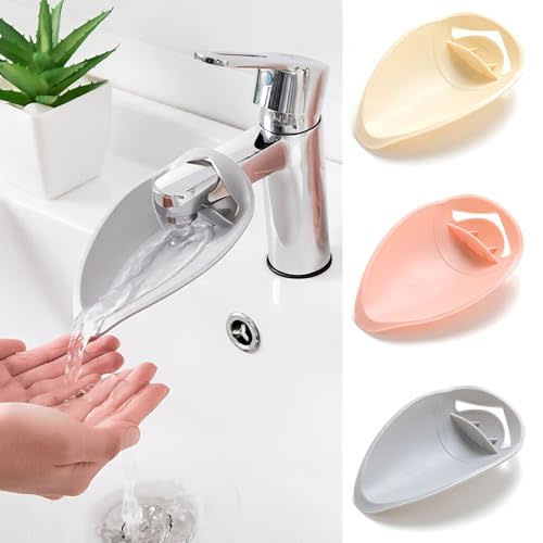 3PCS Faucet Extender for Toddlers, Splash-Proof Sink Extender for Toddlers, Bathroom & Kitchen Faucet Extender for Easy Children's Hand Washing and Tooth Brushing