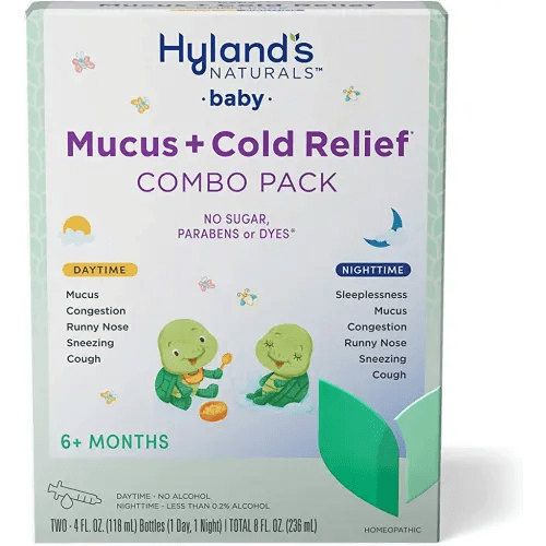 Infant And Baby Cold Medicine, Hyland's Naturals Baby Mucus + Cold Relief, Day & Night Value Pack, Decongestant And Cough Relief, 8 Fl Oz
