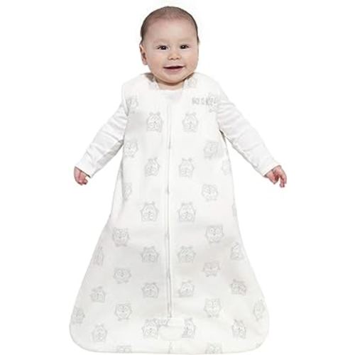HALO Sleepsack Micro Fleece Wearable Blanket, TOG 1.0, Owls Cream, Medium