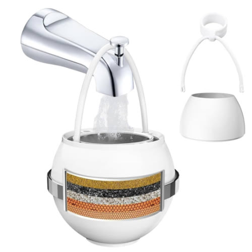 Bath Filter for Tub Faucet,Bathtub Kinder Water Filter,Hard Water Softener,Remove 99% Contaminants,Lead,Chlorine and Fluoride - Improves Skin, Hair and Nails Condition, White, BTBF-051