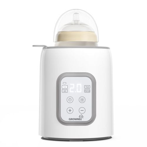 Grownsy 8-in-1 Baby Bottle Warmer, Fast 3-Min Heating, Temperature Control, BPA-Free, Breastmilk Thaw, Steam, Baby Food Heating, Timer
