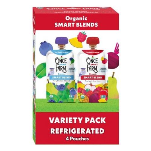 Once Upon a Farm Organic Smart Blend Kids' Snack Variety Pack - 12.8oz/4ct Pouches