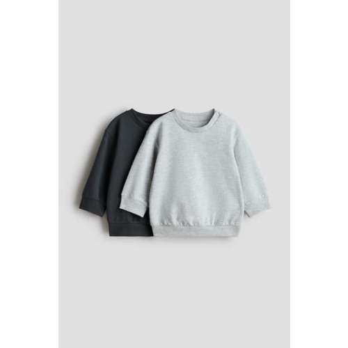 2-pack cotton sweatshirts, 0-3M