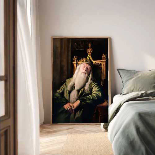 headmaster albus sleeping poster wizard school professor art print magical wall decor gift for harry fans