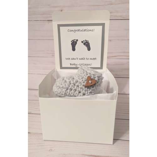 New Parent Gift Box: Newborn Booties & Custom Card